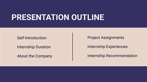 internship report presentation template