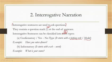 interrogative and imperative narration
