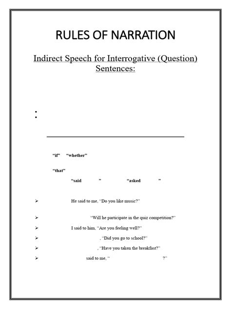 interrogative narration rules pdf