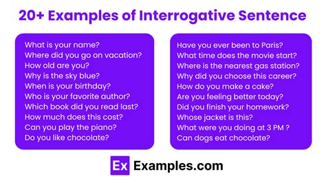 interrogative sentence 20 examples pdf