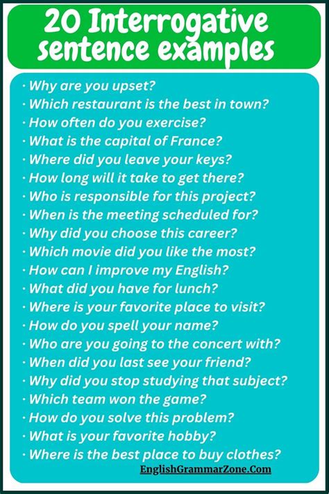 interrogative sentence give examples