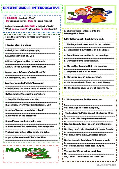 interrogative tense exercises