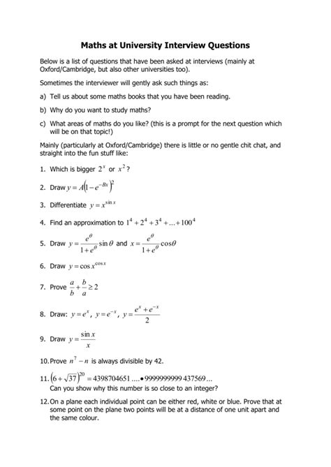 interview math test examples