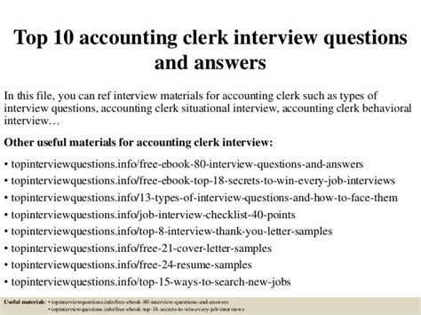 interview questions and answers for accounting clerk