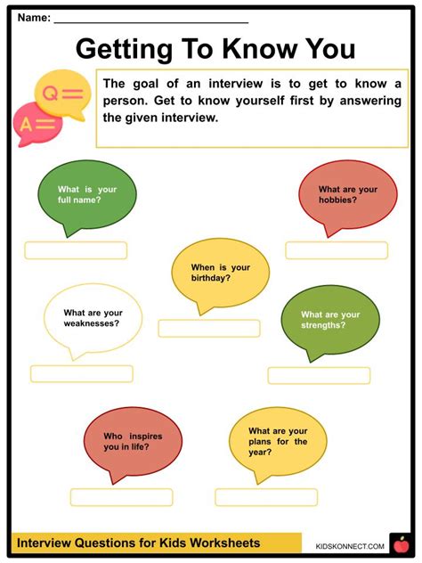 interview questions for kids in school