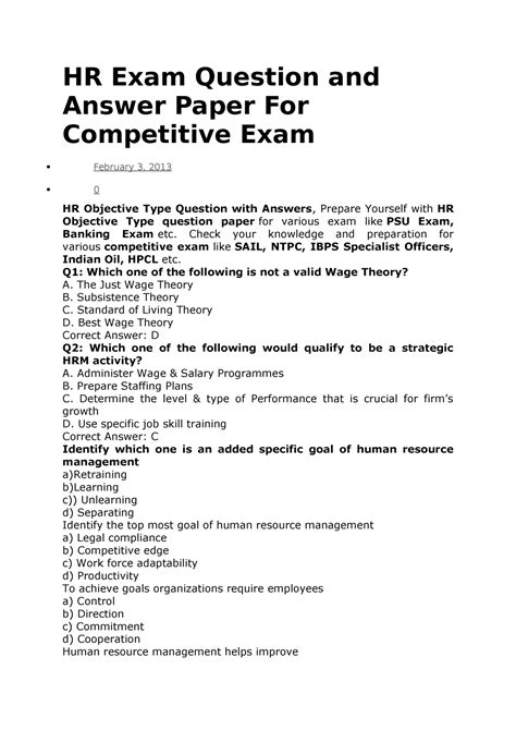 interview written exam questions and answers