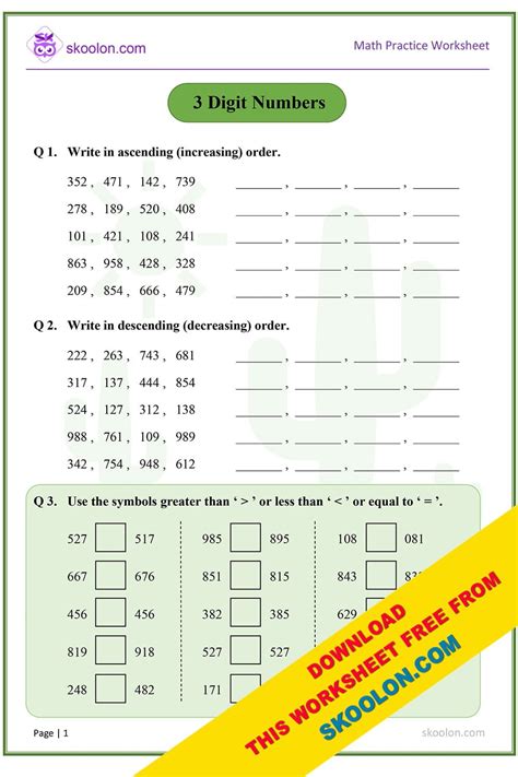 intro class 3 digit number examples