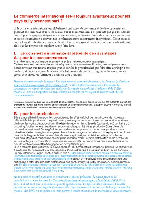 intro dissertation ses commerce international