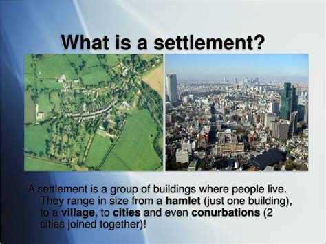 introduction a brief description of the settlement include the