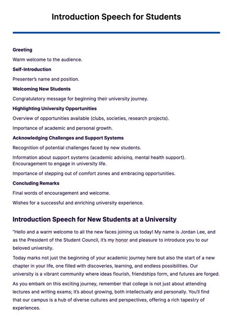 introduction for speech in classroom