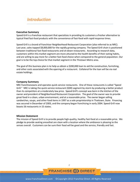 introduction in business plan sample pdf