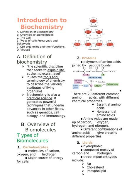 introduction of biochemistry notes