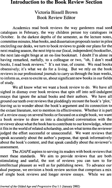 introduction of book review example