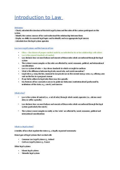 introduction of law notes
