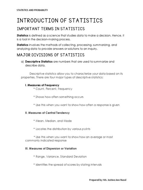 introduction of statistics pdf notes