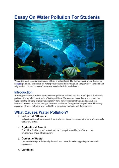 introduction of water pollution for students