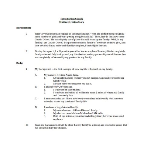 introduction outline format