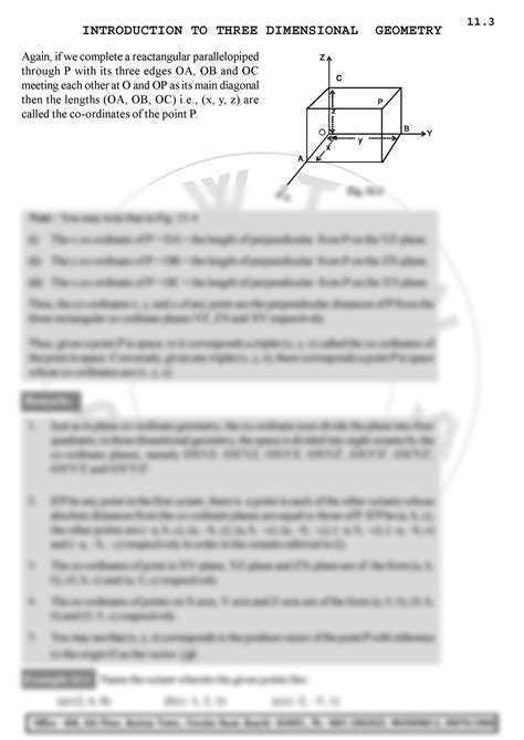 introduction to 3d geometry class 11 extra questions