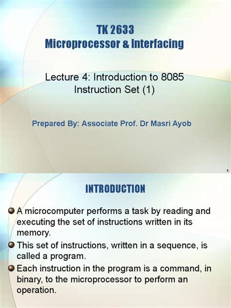 introduction to 8085 instructions