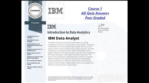 introduction to data analytics ibm coursera quiz answers