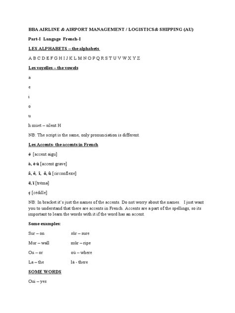introduction to french language pdf notes