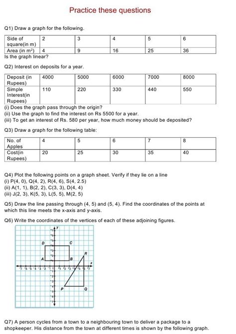 introduction to graphs class 8 sample paper