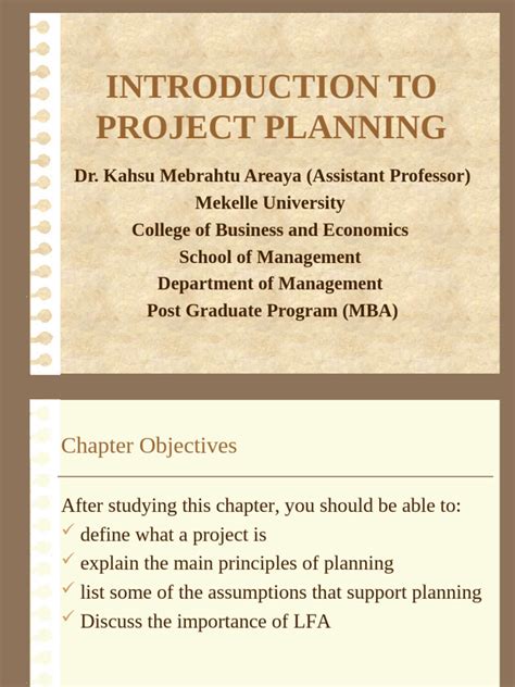 introduction to project planning pdf