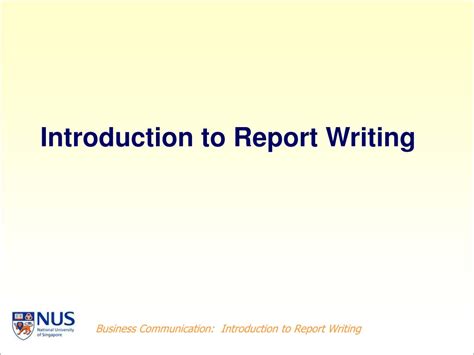 introduction to report writing ppt