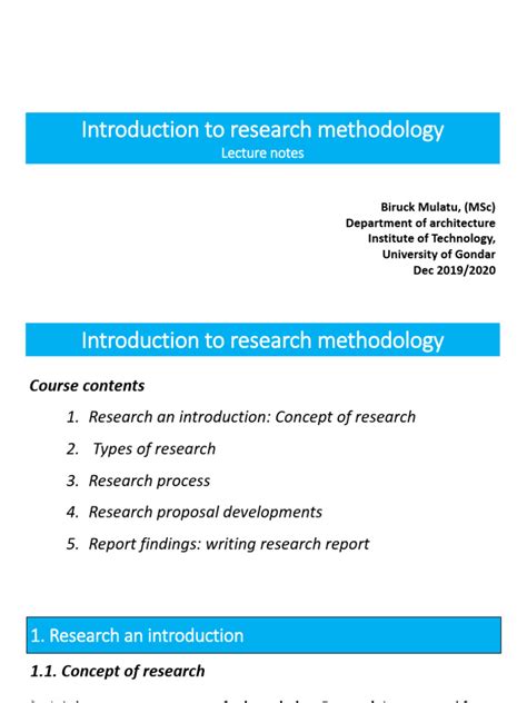 introduction to research methodology lecture notes pdf
