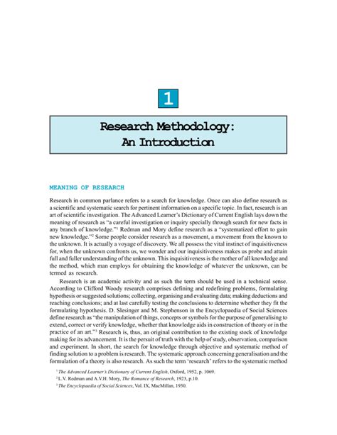 introduction to the research methodology