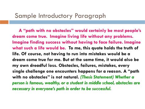introductory paragraph with thesis example