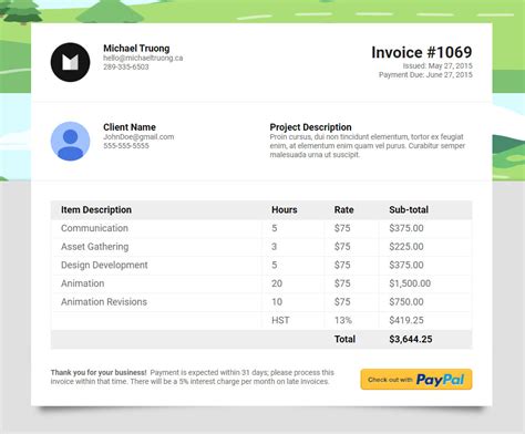 invoice email template html codepen