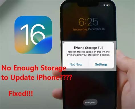 ios 16 update not enough storage