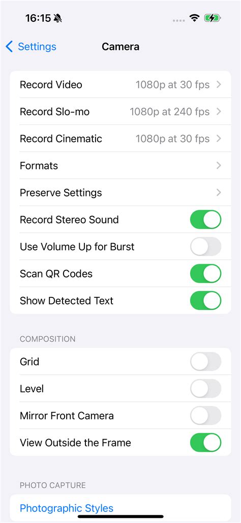 iphone 15 advanced camera settings