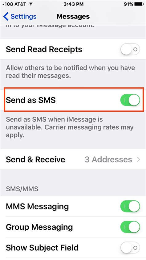 iphone 15 not sending text messages to android