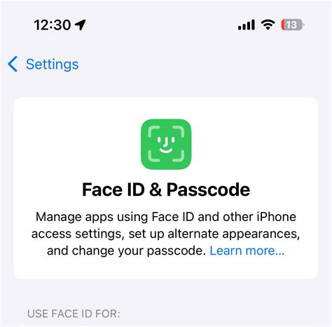 iphone apps not using face id