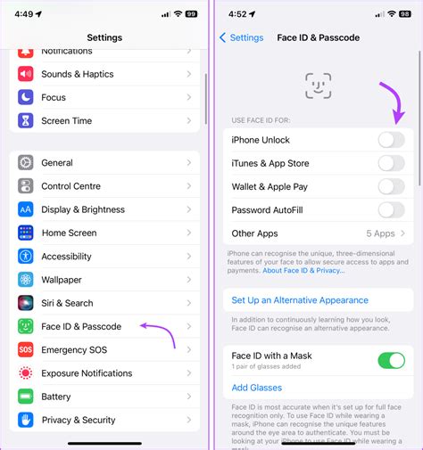 iphone face recognition not working after update