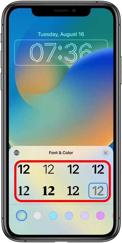 iPhone lock screen date and time