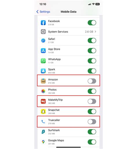 iphone settings to limit data usage