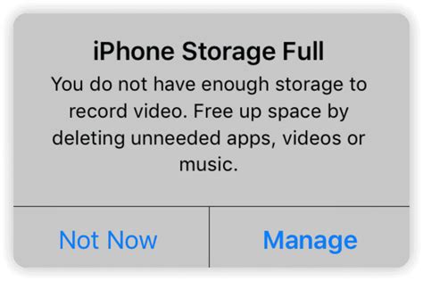 iphone storage full