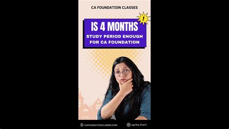 is 4 months enough for ca foundation