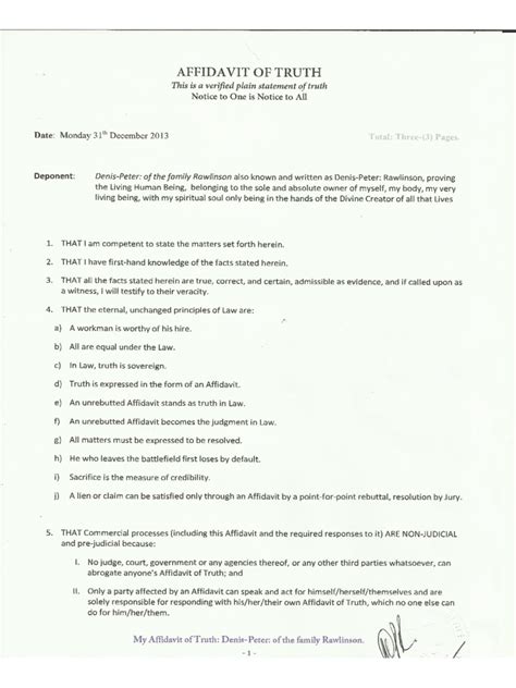 is an affidavit a statement of truth