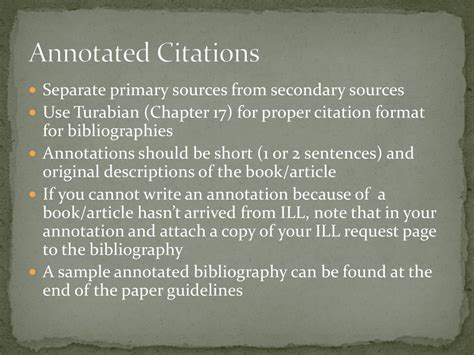 is an annotated bibliography a secondary source