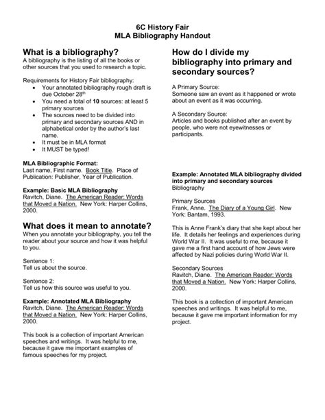 is bibliography a primary or secondary source