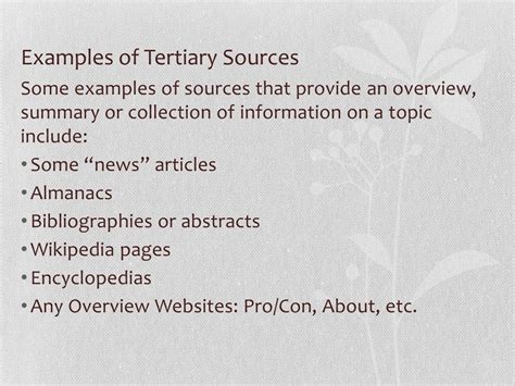 is bibliography a primary secondary or tertiary source