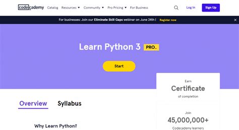 is codecademy python 3 course free