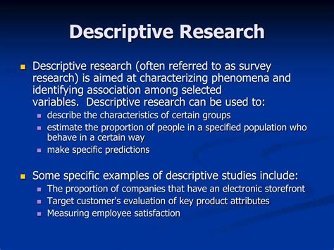 is descriptive research under quantitative