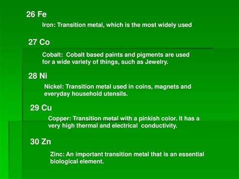 is fe a transition metal