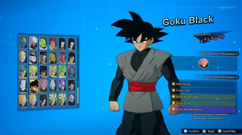 is goku black a playable character in sparking zero