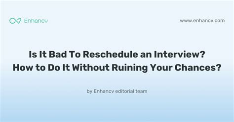is it bad to reschedule an interview